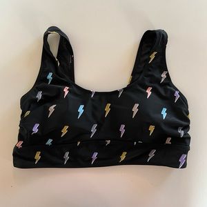 Torrid | Scoop Neck Longline Swim Top | Rainbow Lightning | Lined | Size 2